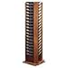 Buddy Products 616-11 72-Pocket literature display floor stand, rotary, medium oak