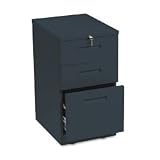 Freestanding Letter Size Pedestal File, 2 Box/1 File Drawer, Charcoal