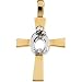 14k Yellow and White Gold Mother and Child Cross with Diamond Pendant