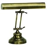 House of Troy Round Base Upright Antique Brass Piano Lamp