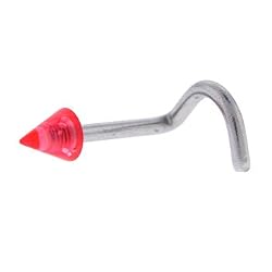 Red Glitter Cone Nose Ring