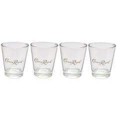 4 Crown Royal Logo Bar Shot Glass Set Gold Glasses by Crown Royal