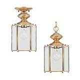 6008-01 - SeaGull Lighting Single-Light Classico Brass Outdoor Pendant