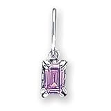 Earrings - Sterling Silver Antiqued Pink Diamond-like Cubic Zirconia Earrings