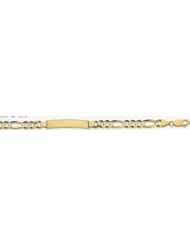 7mm 14k Concave Figaro ID Bracelet 8.5"
