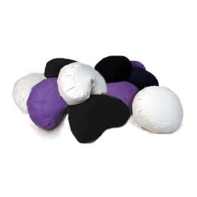 Organic Zafu Crescent Meditation Cushion - Buckwheat Fill