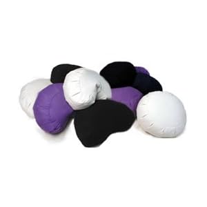Bean - 22CONL - Buckwheat Filled Zafu Meditation Cushion - Natural - Crescent