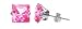 Sterling Silver 4 MM Square Princess Cut Pink Cubic Zirconia Stud Post Earrings
