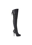Fetish Lace Up Thigh High Boot With 5 Inch Heel