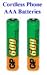 Cordless Telephone Rechargeable Batteries - 2 x AAA NiMh (Nickel Metal Hydride) - Fits: Amplicom, Audioline, Binatone, BT (inc Diverse, Studio, Graphite, etc), Doro, Gemarc, iDect, MagicBox, Panasonic, Philips, Sagem, SagemCom, Siemens + most others (Battery mAh Designed for Cordless Phones, although will also fit other devices)