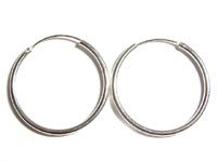 925 Sterling silver hoop earrings / sleepers - 28mm  (AM-SH28)