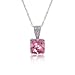 New White Gold Pendant Fancy Pink Topaz & Diamond Gems