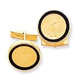 14k 1/10oz American Eagle Open-Backed Onyx Cuff Links Mount - JewelryWeb