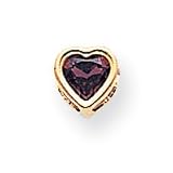 14k 5mm Heart Garnet bezel pendant