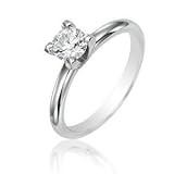 0.50cttw Natural White Round Diamond (I1-Clarity, G-H-Color) Solitaire Ring in 14K White Gold.