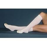 T.E.D. Knee Length Anti-embolism Stockings - Latex Free, White, Inspection Toe - Large, Regular Length