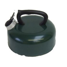 2 L LITRE GREEN WHISTLING KETTLE WITH BLACK HANDLE