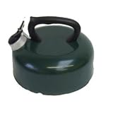 2 L LITRE GREEN WHISTLING KETTLE WITH BLACK HANDLE