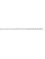 Silver Rhodium Plated Polish 7.25" Open Heart Link With .33 Carat Diamond Bracelet With Box Lock
