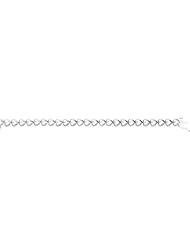 7.25" .33ctw Diamond Rhodium Plated Polished Open Heart Link Bracelet w/ Box Lock 925 Sterling Silver