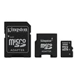 Kingston 16 GB Class 4 MicroSD Flash Card with 2 Adapters (Mini and SD) SDC4/16GB-2ADP ~ Kingston