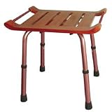 Comfortable Adjustable Height Teak Bath Bench Stool Rectangular