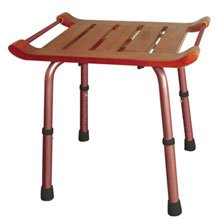 Adjustable Height Teak Bath Bench Stool Rectangular