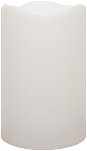 Xtraordinary Ideas R1001 Flameless LED Candle with 3-Inch by 4-Inch Weatherproof Resin Pillar, Smooth White