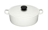 Le Creuset Casserole, Oval, White, 27 cm