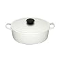 Le Creuset Casserole, Oval, White, 27 cm