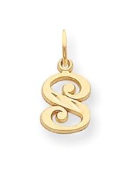 14k Yellow Gold Initial S Charm. Gold Weight- 0.73g.