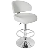 Regeni White Adjustable Height Bar or Counter Stool