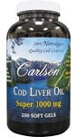 Carlson Super 1000mg Cod Liver Oil, 250 Softgels,  Bottle
