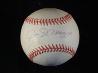 Dimaggio, Joe (New York Yankees) Autographed/Hand Signed American League Baseball in Blue Ink on the