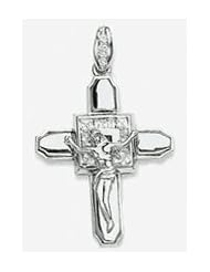 62mm X 40mm 14k Cubic Zirconia Crucifix Cross