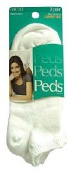 Peds Ladies Lightweights Low Cut - Large Size - 2 Pair