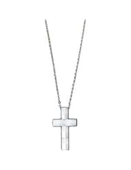 Ceramic Couture™ & Stainless Steel Cross Necklace Pendant
