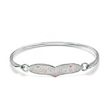 Child's Sterling Silver Daddy's Little Girl Bangle with Pink Enamel SS BABY JEWELRY