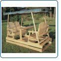 Deluxe Garden Glider with Green Canopy by Rustic Natural Ceder