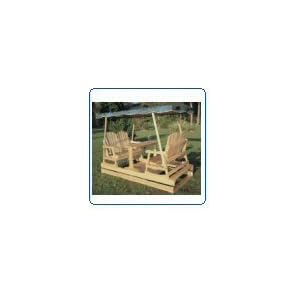 Deluxe Garden Glider with Green Canopy by Rustic Natural Ceder