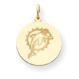 14K Miami Dolphins Med Disc Dolphin In Ring Charm - NF1051