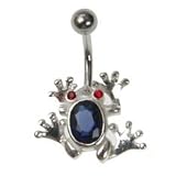Sterling Silver Belly Ring Frog