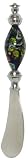 Individually Gift Boxed Spreader Knife with Decorative Glass Blue Murano Top Set of Two