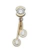 Reverse Mounted Nickel Free Gold Belly Button Ring