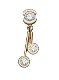 Reverse Mounted Nickel Free Gold Belly Button Ring