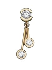 Reverse Mounted Nickel Free Gold Belly Button Ring
