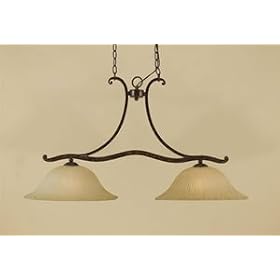 AF Lighting Serenity 2 Light Island Fixture Bronze Antique Gold