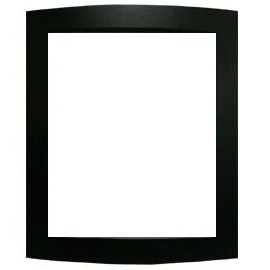 Fine ebony black furniture finish with curved moulding