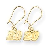 14k NASCAR Tony Stewart Number 20 Dangle Earrings