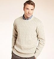 XXXL Blue Harbour Pure Cotton Cable Knit Jumper